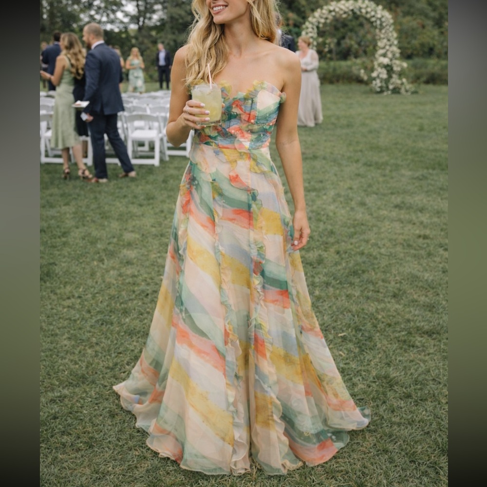 Hutch Strapless Watercolor Maxi Dress 2 - Picture 7 of 7
